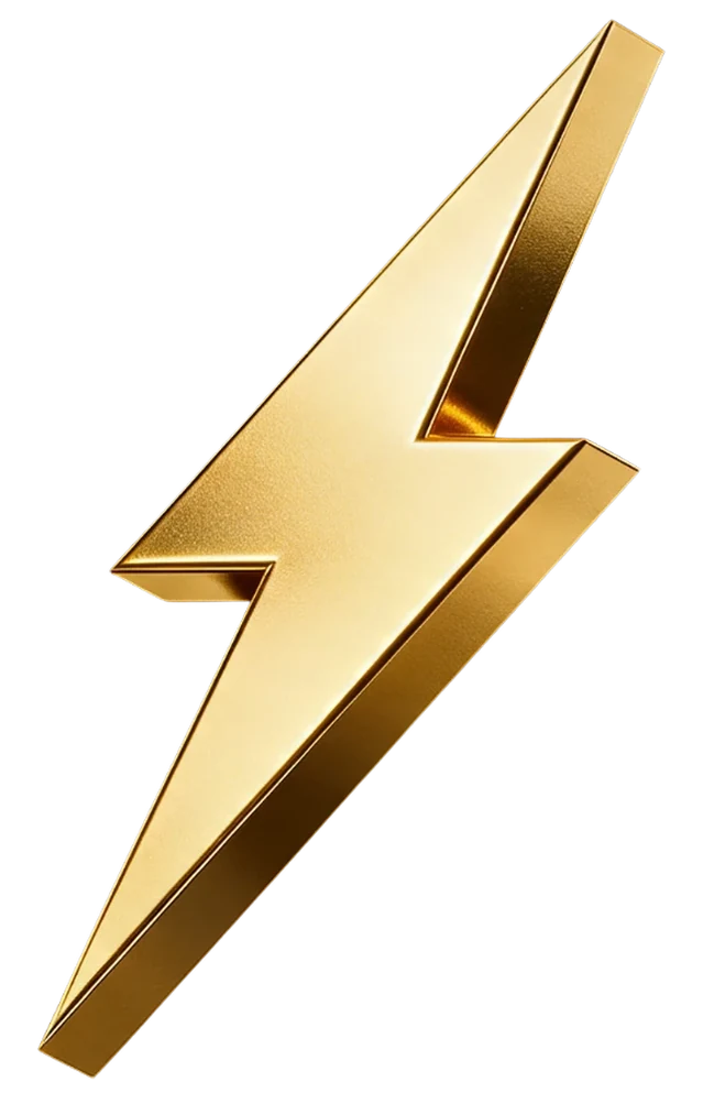 Gold lightning bolt, the emblem of the PnL.com Instant Program
